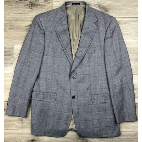 Daniel Cremieux Loro Piana Wool Windowpane Blazer Sport‎ Coat Blue 42R